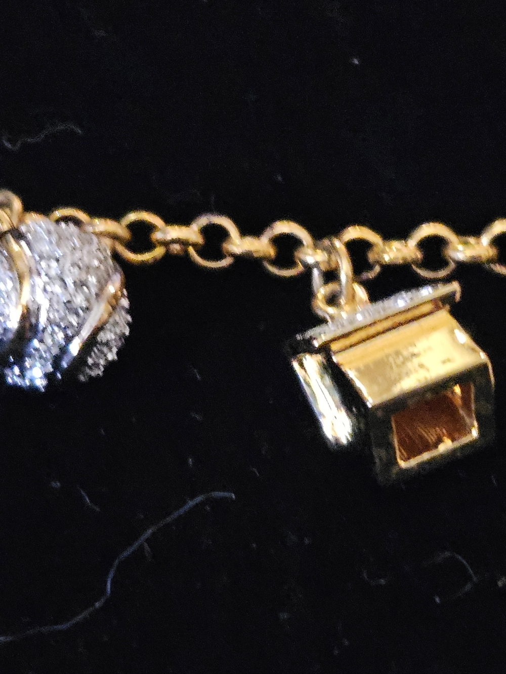 Danbury Mint Gold-Tone Elephant and Charm Bracelet with Crystal Accents - Picture 5 of 7